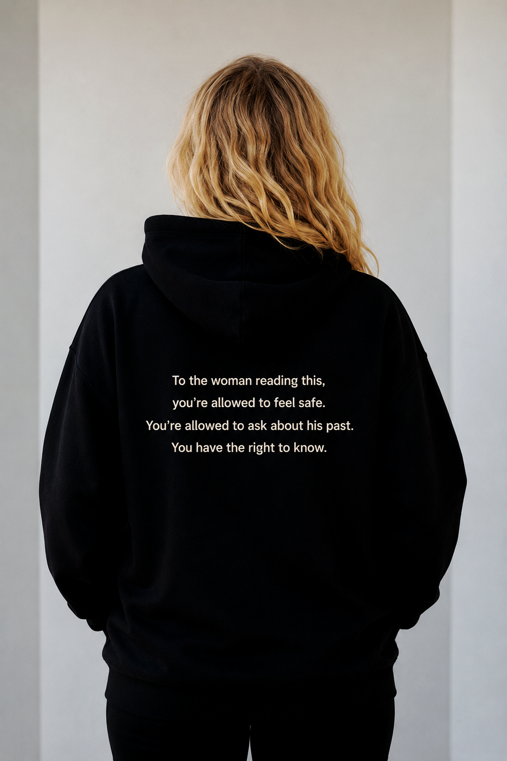 WE'LL SEE Right to Ask hoodie black, front chest