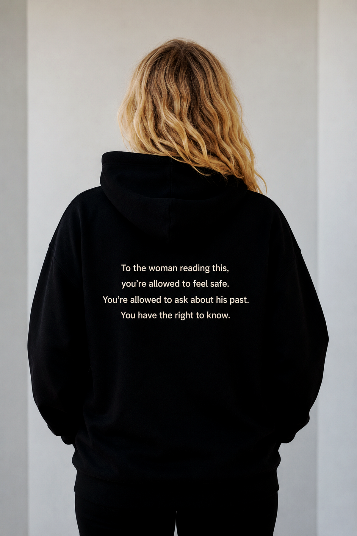 WE'LL SEE Right to Ask hoodie black, front chest